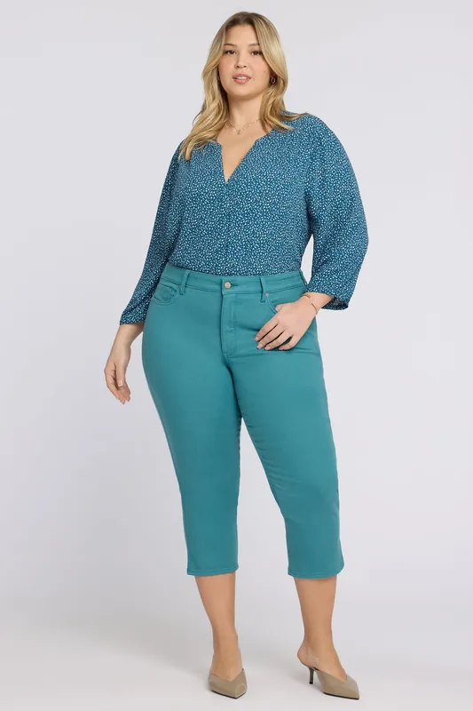 Chloe Capri Jeans In Plus Size - Harbor Blue