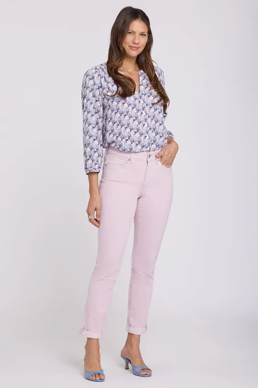 Sheri Slim Straight Ankle Jeans - Light Lilac