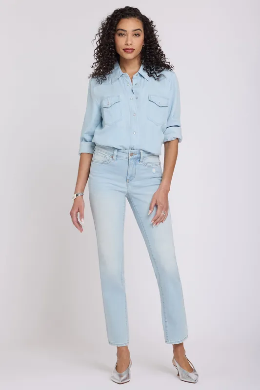 Sheri Slim Straight Ankle Jeans - Sky Valley