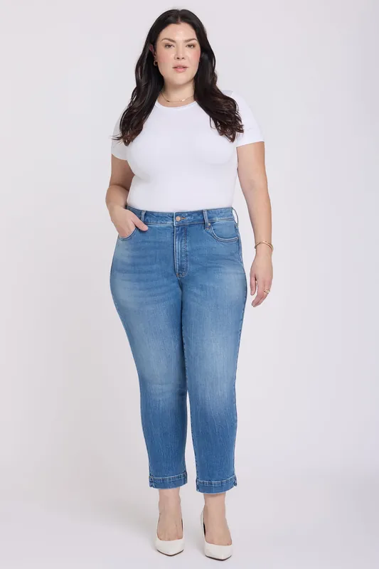 Sheri Slim Straight Ankle Jeans In Plus Size - Pacifica