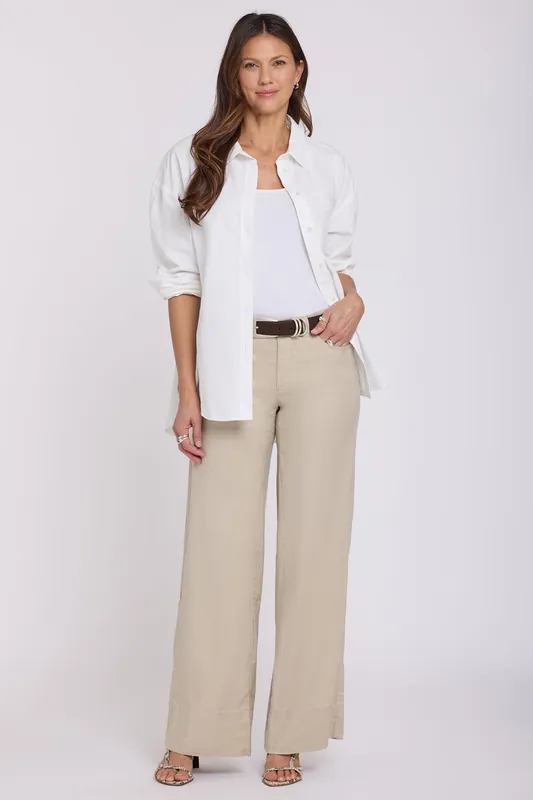 5 Pocket Wide Leg Trouser Pants - Feather