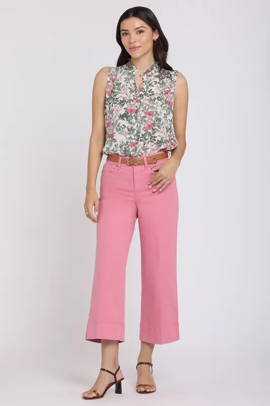 Teresa Wide Leg Ankle Jeans - Desert Rose