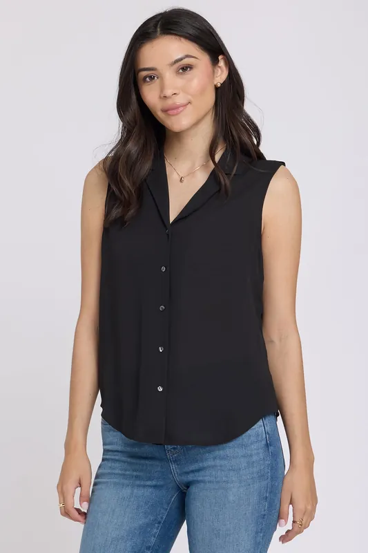 Gabrielle Sleeveless Blouse - Black