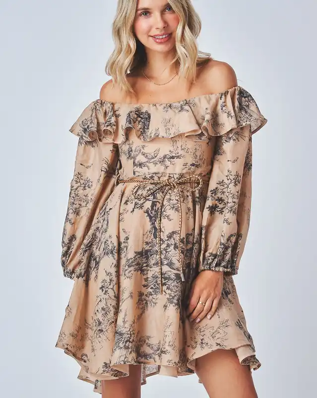 Kaeli Dress - Vintage Toile